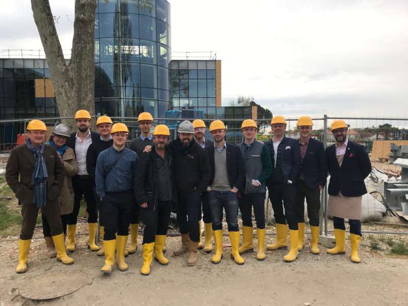 The Farr Vintners team with Jean-Charles Cazes showing us around the new winery at Château Lynch-Bages